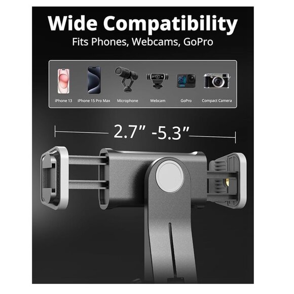 NEW UBeesize 10" Selfie Ring Light with Tripod Stand & Cell Phone Holder - Picture 3 of 6